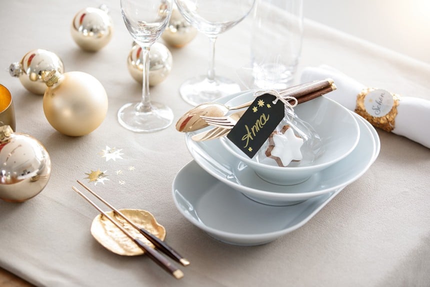 Tischdeko gold Mitgebsel Weihnachtsgeschenk