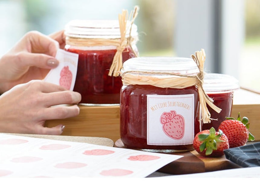 Ablösbare Marmeladenetiketten