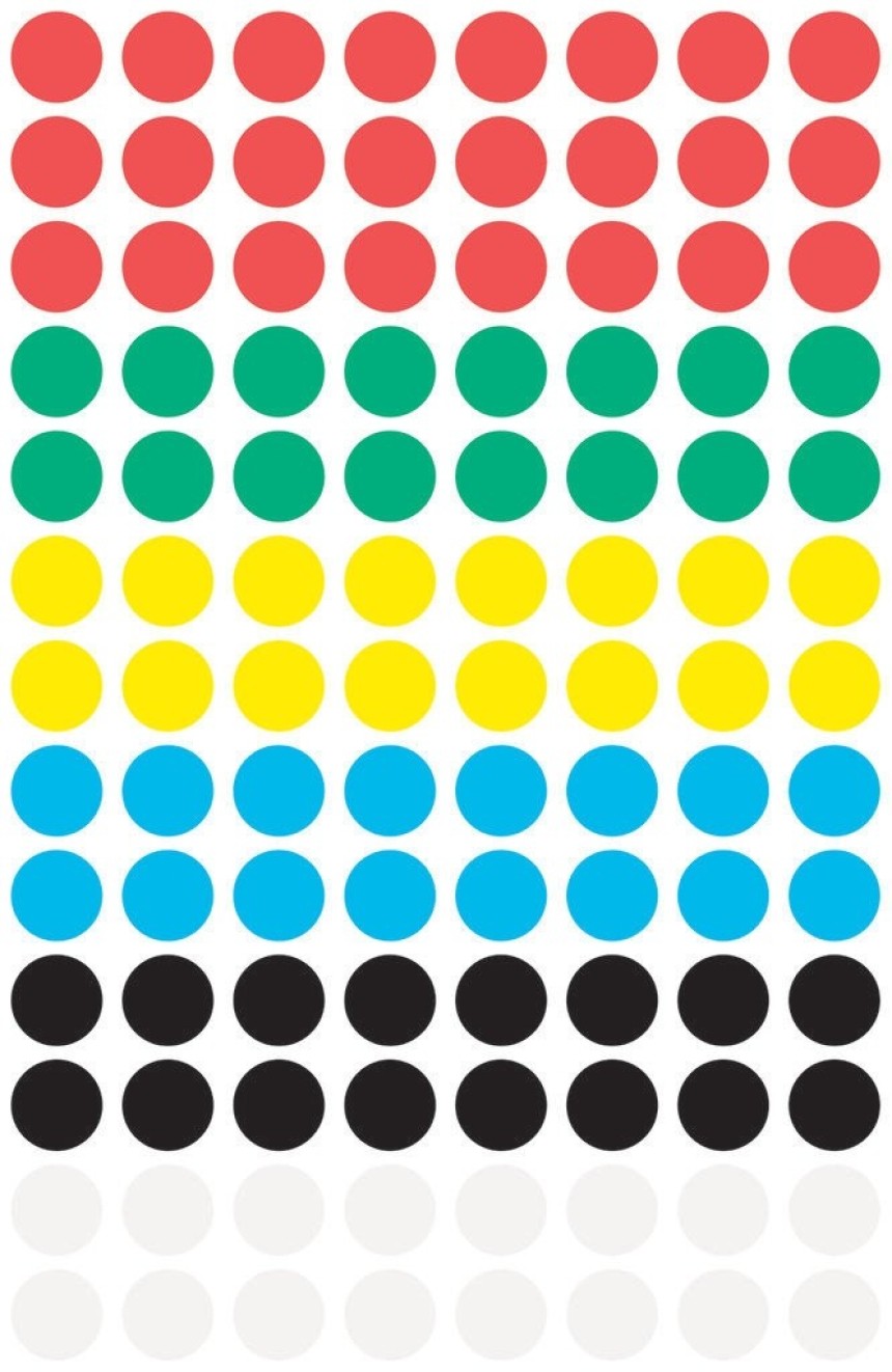 Farbe PE-beschichtete Markierungspunkte Bunte Klebepunkte Menge /& Durchmesser w/ählbar Klebepunkte farbig