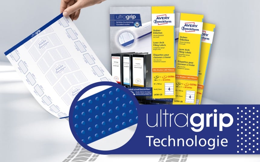 Ordneretiketten mit ultragrip Technologie