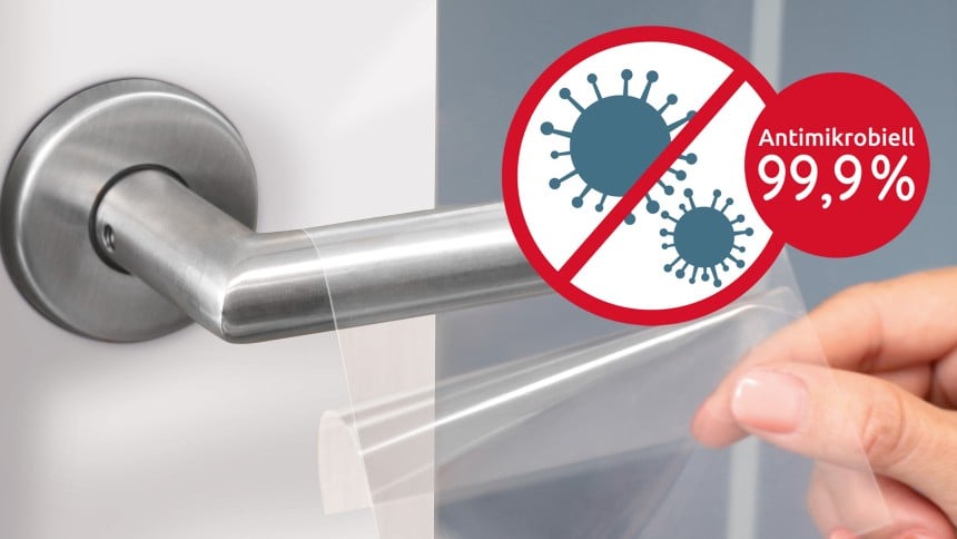 Anti Virus Folie schützen Türgriffe vor Coronaviren