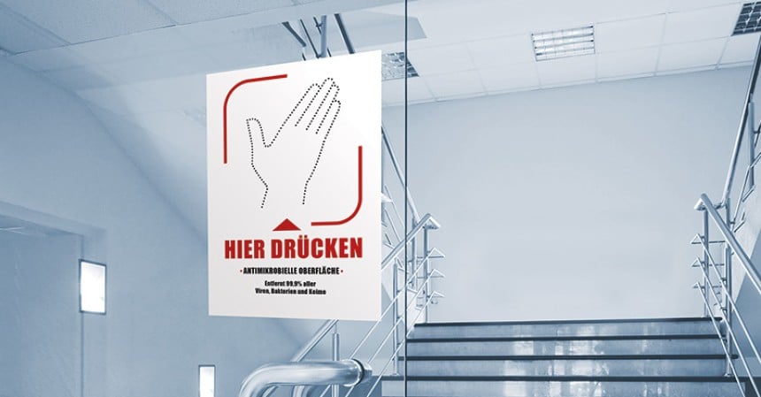 Anitmikrobielle Etiketten für Türbeschilderung