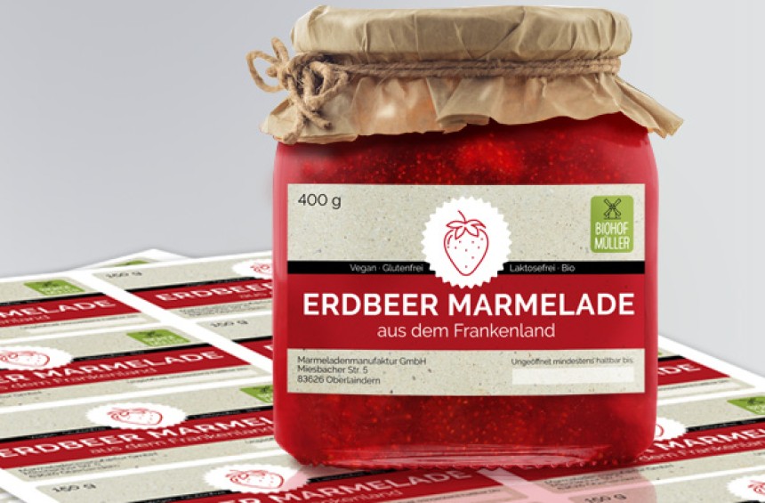 Produktaufkleber für Ihre Marmelade