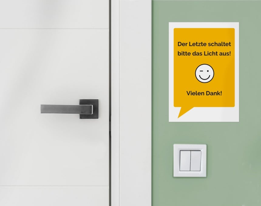 Licht aus Schild