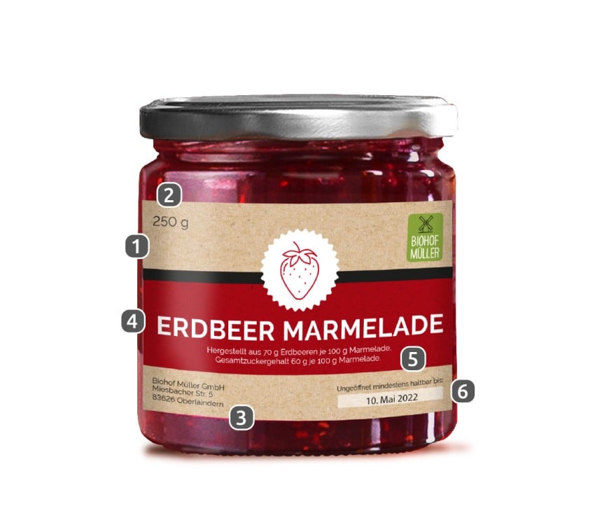 Marmelade Etikett beschriften