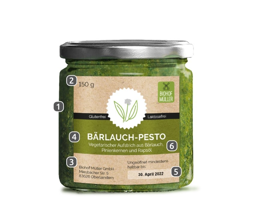 Pesto Etikett beschriften