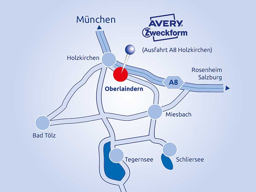 Anfahrtsskizze Avery Zweckform