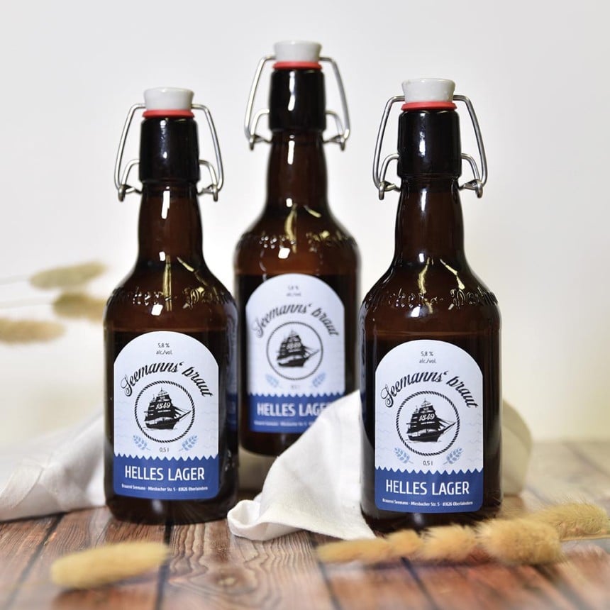 Bogenförmige Aufkleber Bier