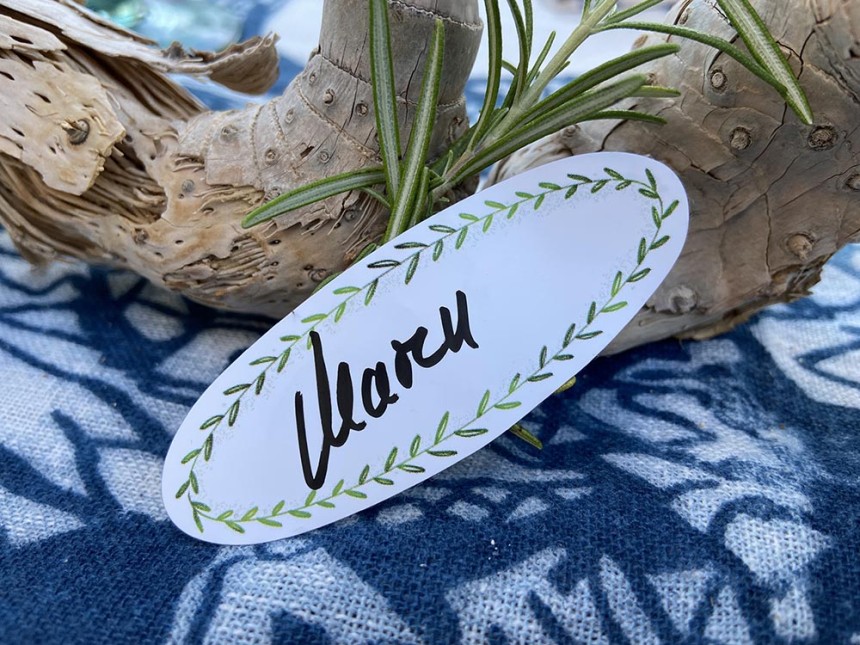 Namensschild Gartenparty