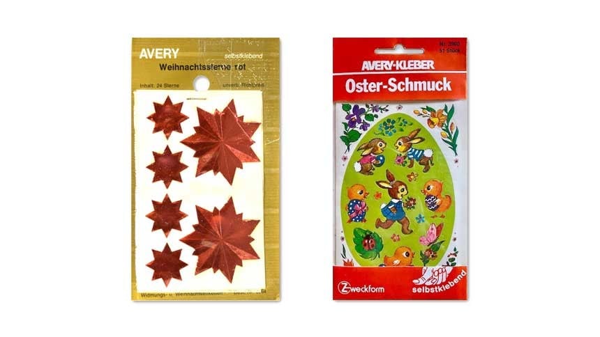 Avery Sticker der ersten Generationen