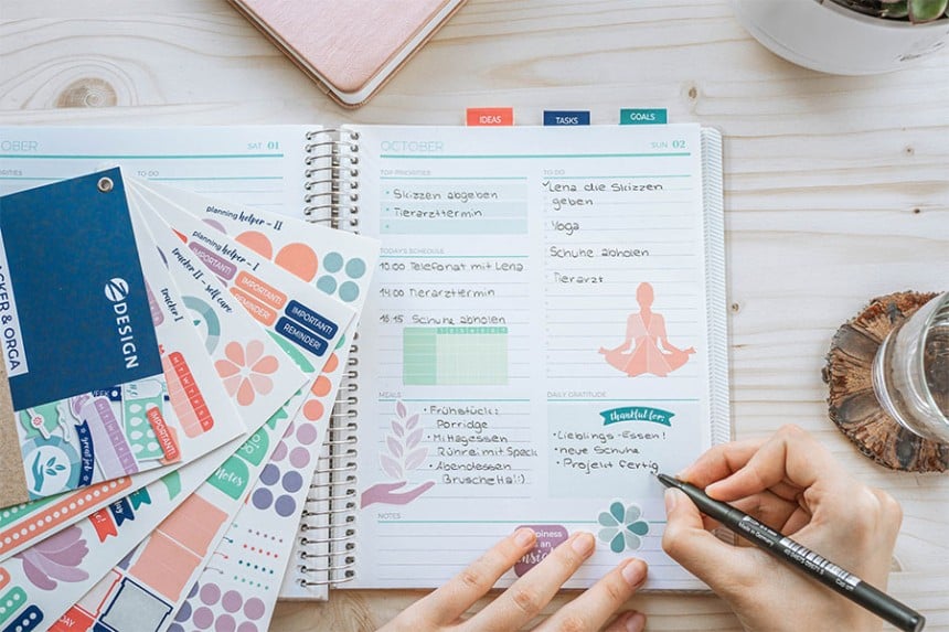 Aufkleber-Set für Bullet Journal Kalender I über 200 Sticker zum