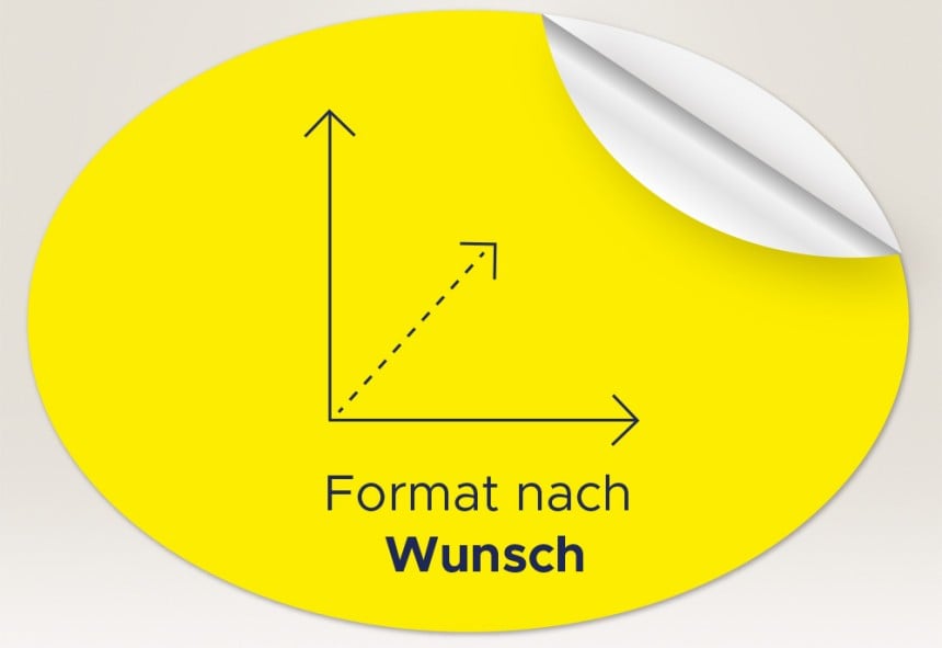Ovale Aufkleber Wunschformat