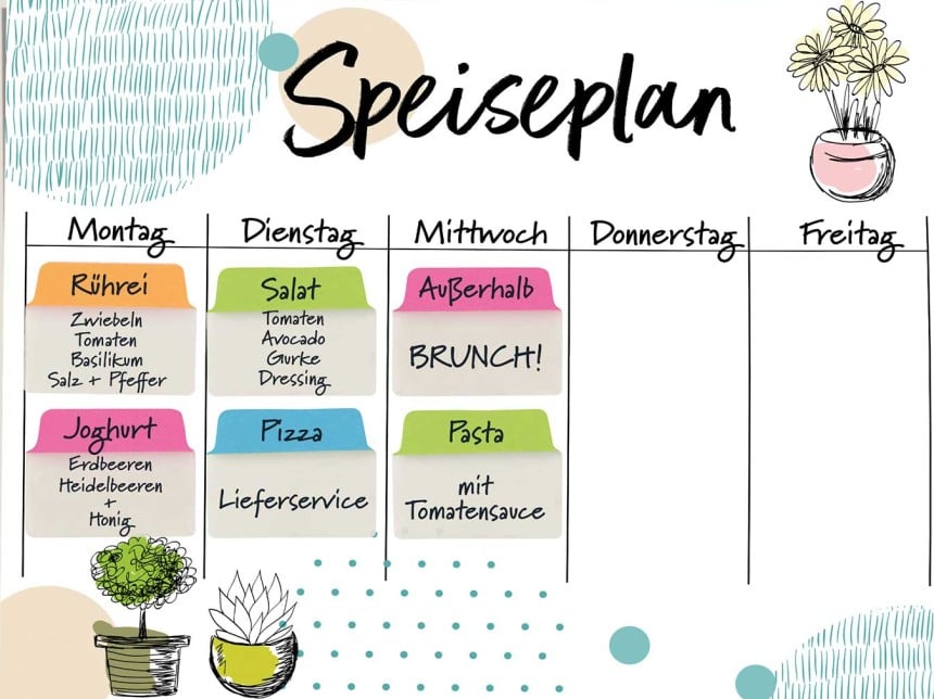 Ultratabs Speiseplan