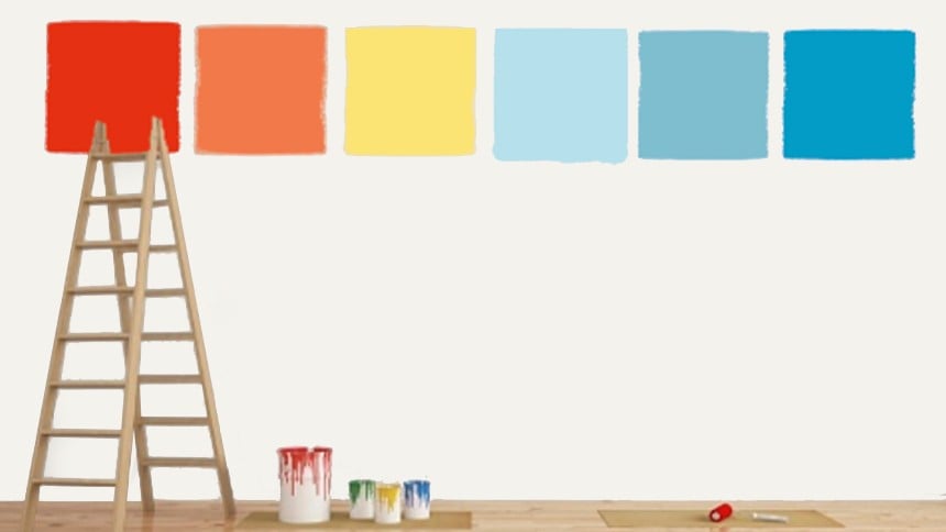 Bunte Wandfarben für das Büro