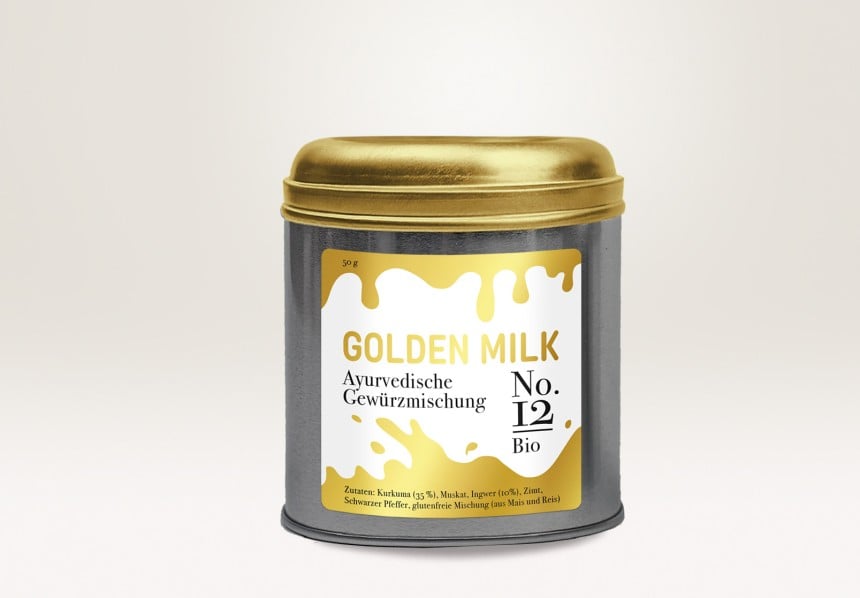 Metalldose mit Gold Design
