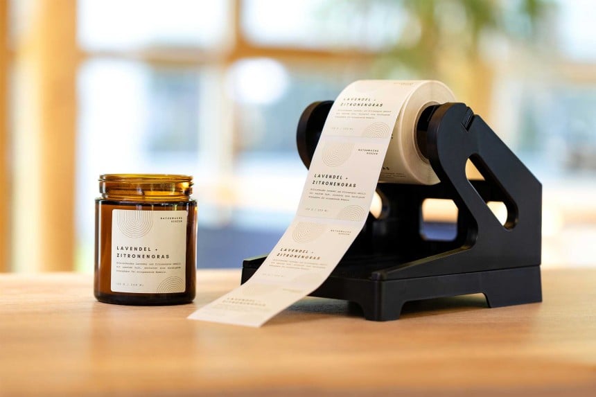 Rollen Etiketten Abroller Kerzen-Design