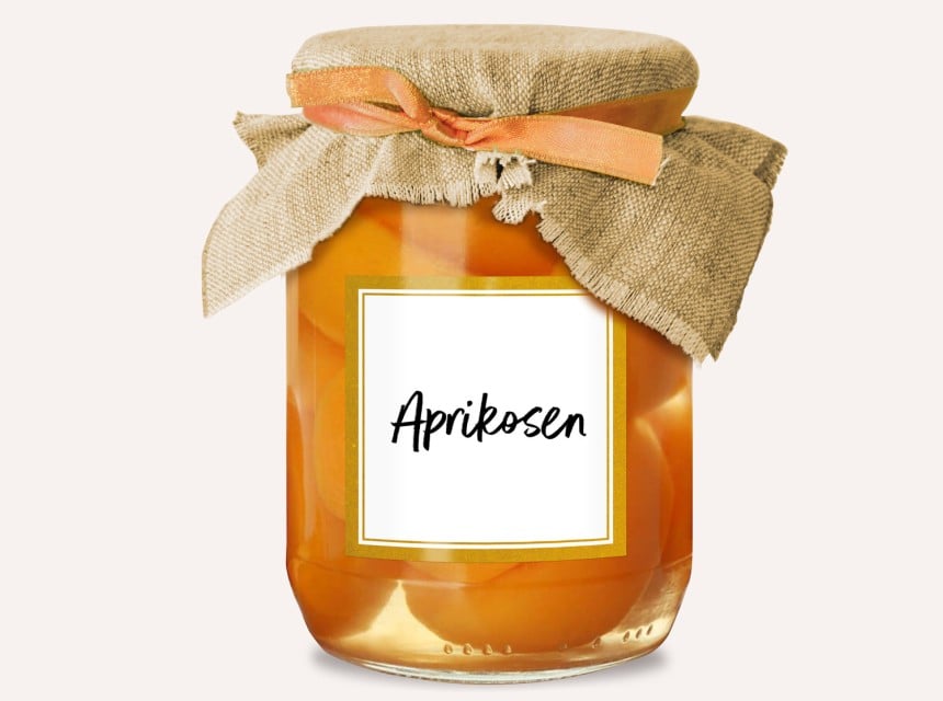 Handbeschriftabre Sticker für Eingemachtes einfach wieder ablösbar