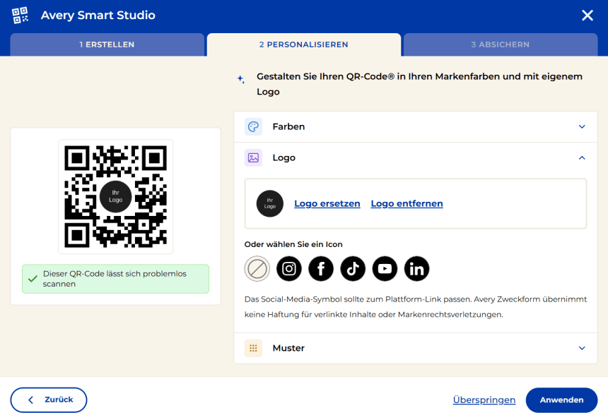 Avery Smart Studio QR Code