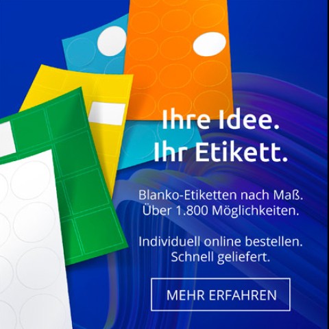 Blanko-Etiketten nach Maß