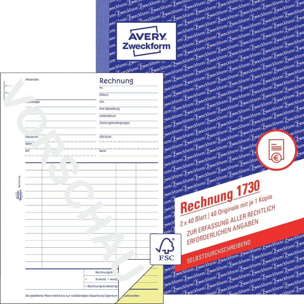 Rechnung 1730 Avery Zweckform