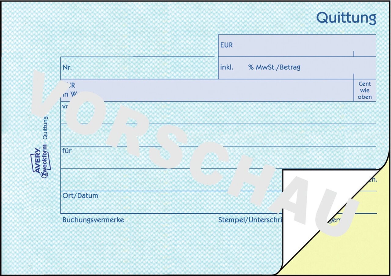 Quittung Inkl Mwst 1736 Avery Zweckform