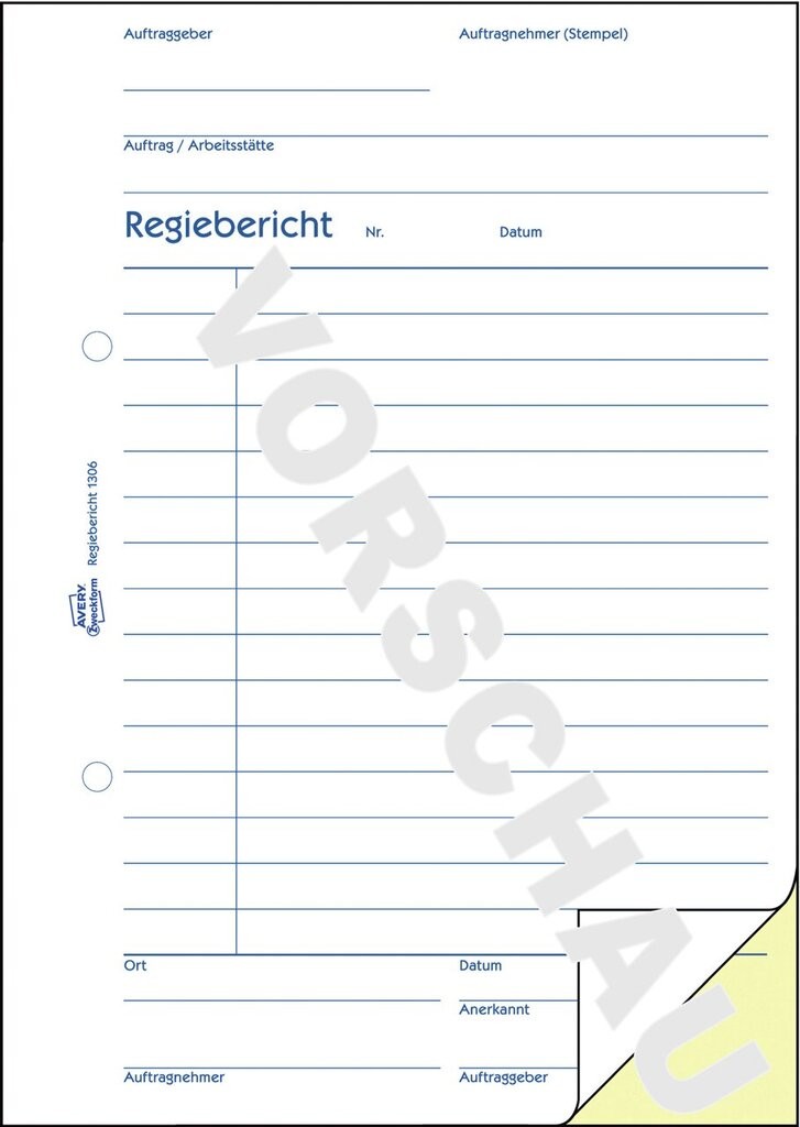 Regiebericht | 1306 | Avery Zweckform