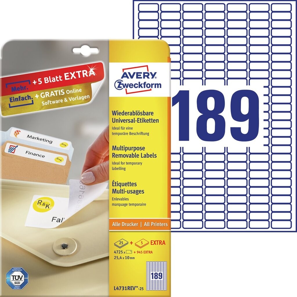 UniversalEtiketten L4731REV25 Avery Zweckform