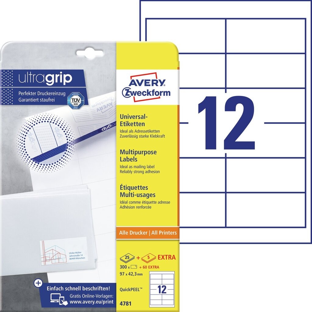 Universal Etiketten 4781 Avery Zweckform