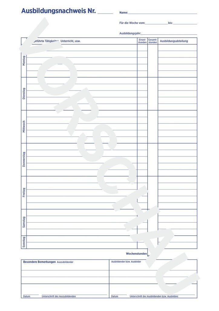 Ausbildungsnachweis Vorlage Ihk Pdf - tippsvorlage.info ...