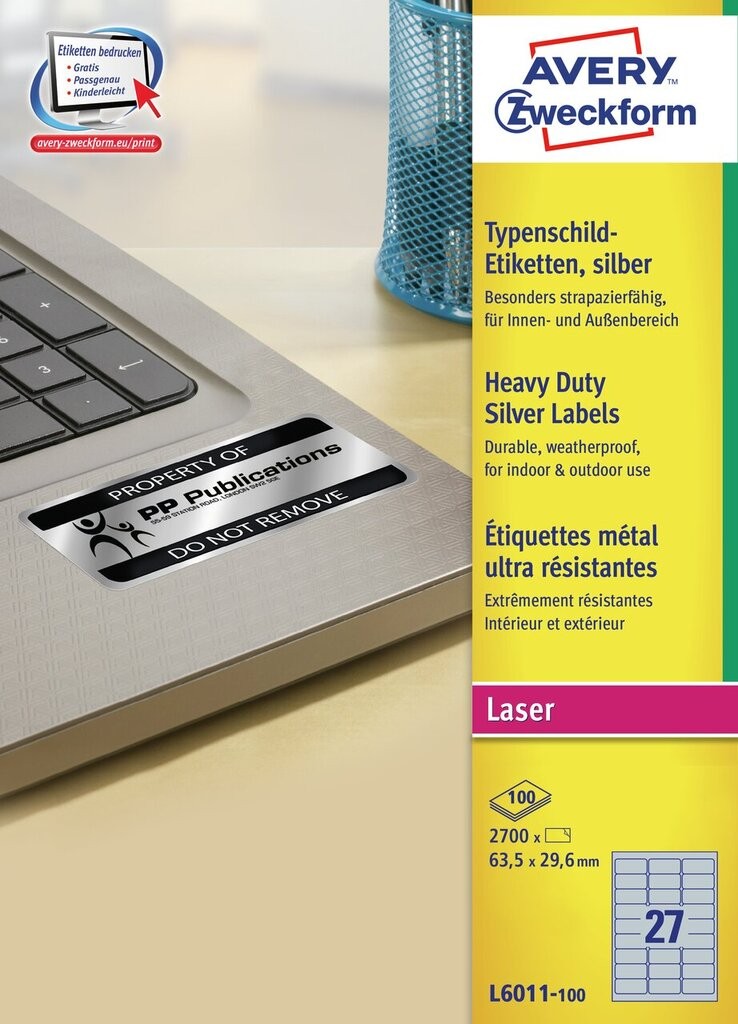 TypenschildEtiketten L6011100 Avery Zweckform