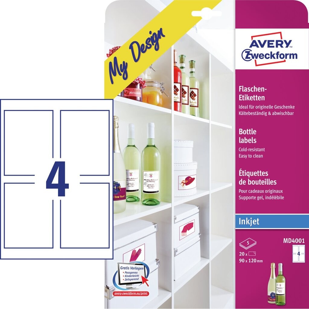 Flaschenetiketten Md4001 Avery Zweckform