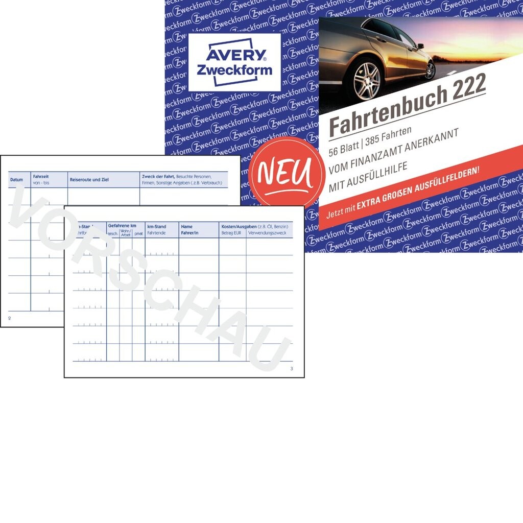 Fahrtenbuch 222 Avery Zweckform
