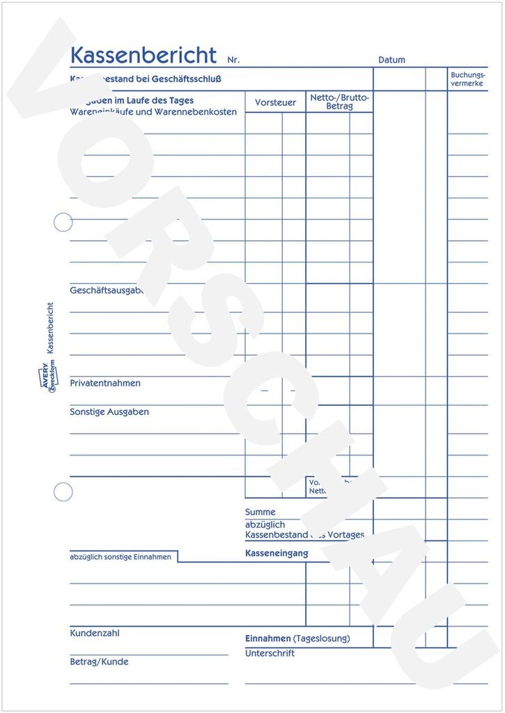 Kassenbericht offene ladenkasse pdf