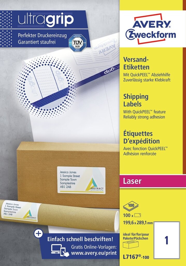 versandetiketten l7167 100 avery