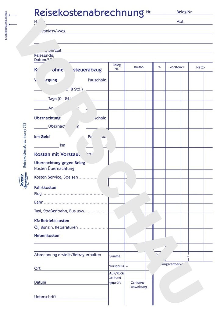 Reisekostenabrechnung 2019 formular kostenlos pdf