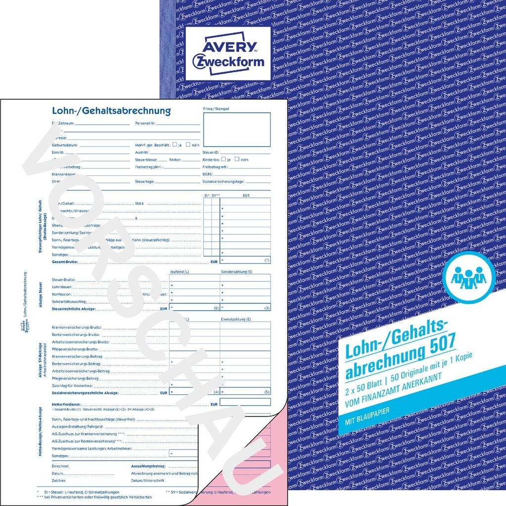 Lohn-/Gehaltsabrechnung | 507 | Avery Zweckform
