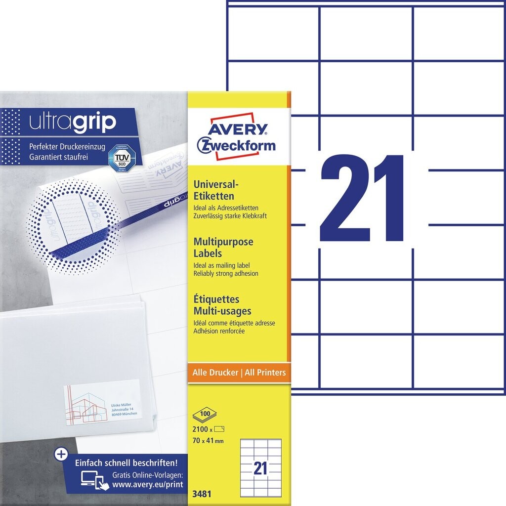 Universal Etiketten 3481 Avery Zweckform