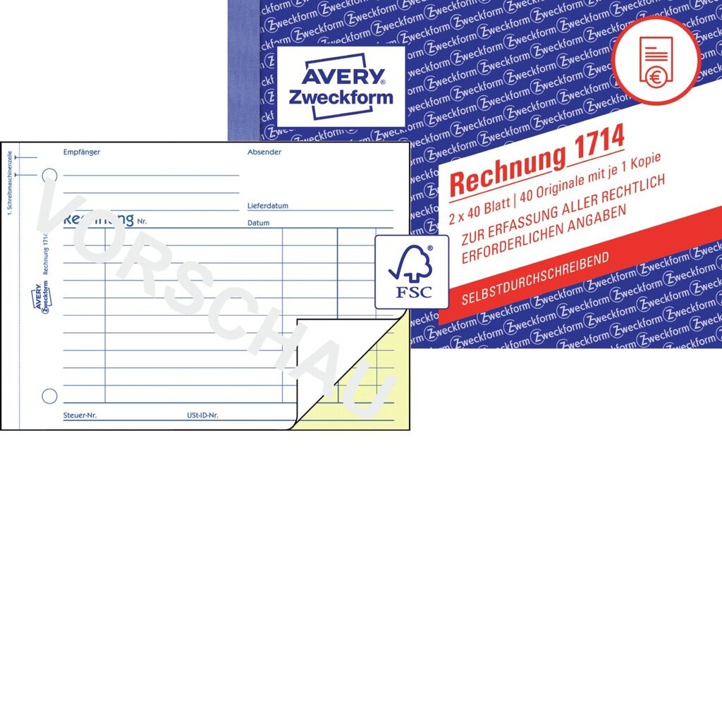 Rechnung 1714 Avery Zweckform