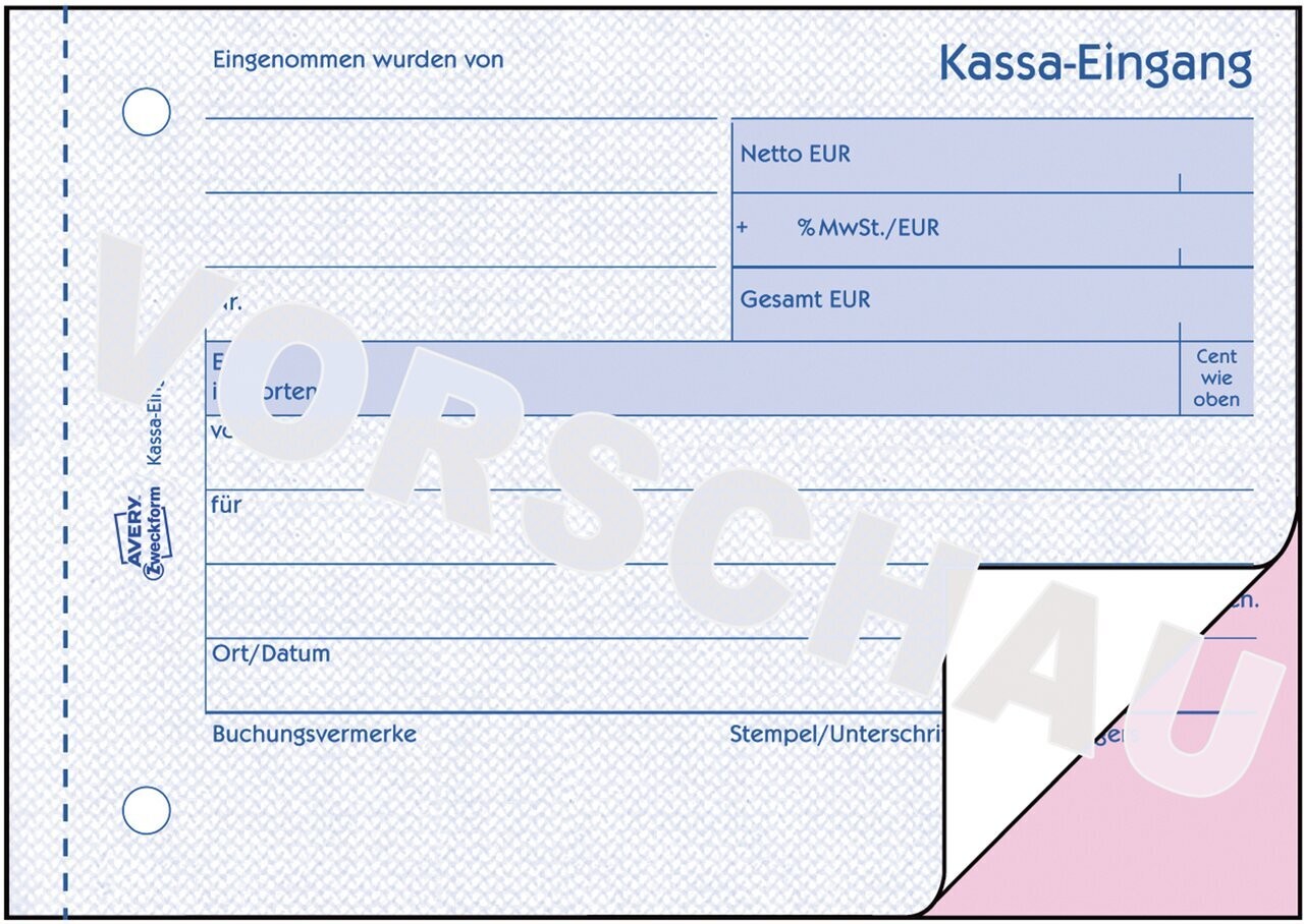 Kassa Eingang 1711 Avery Zweckform