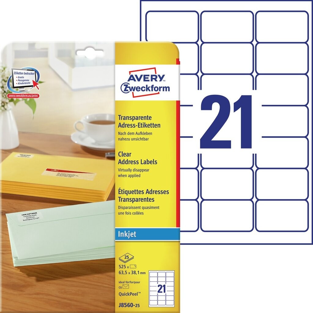 Adressetiketten J856025 Avery Zweckform