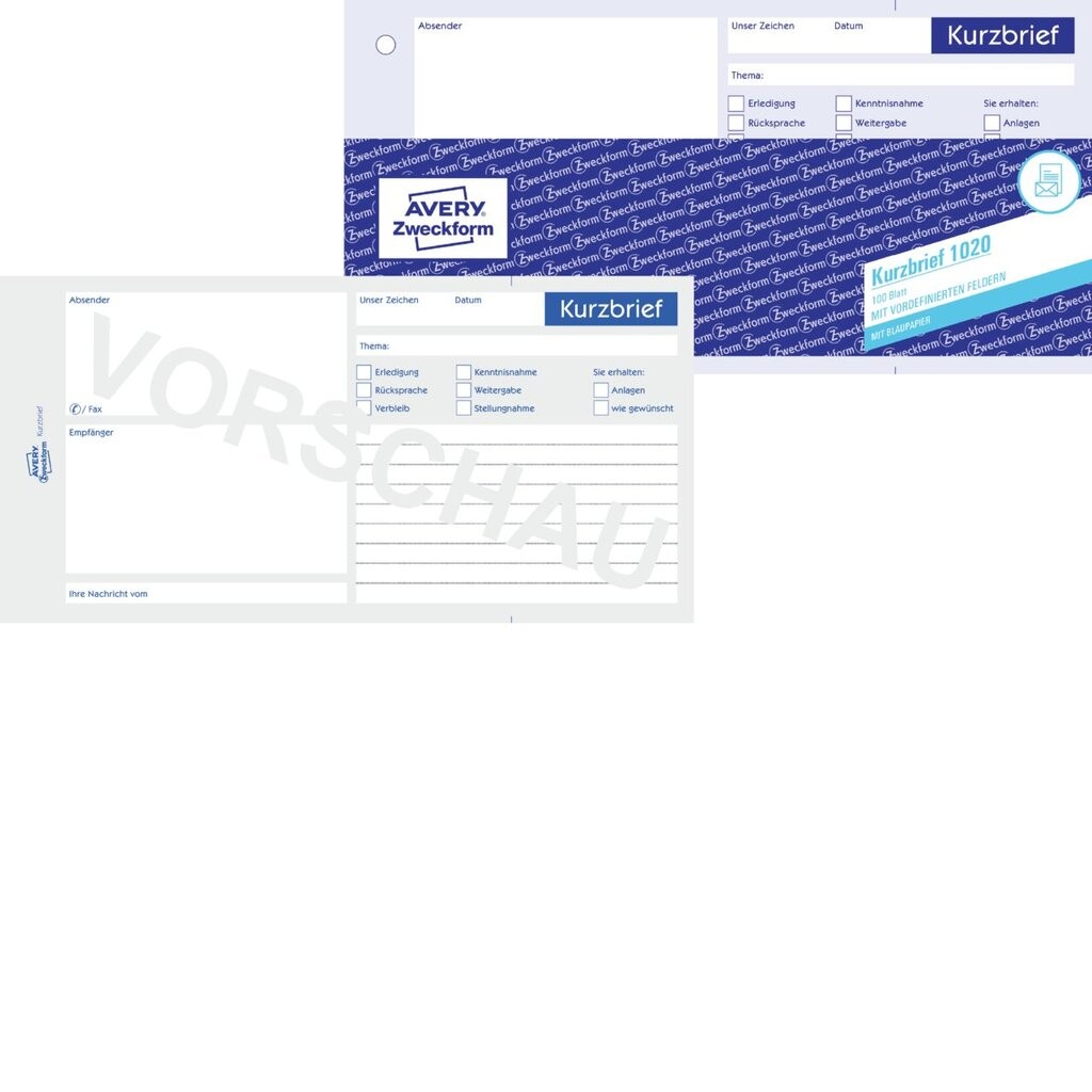 Kurzbrief 1020 Avery Zweckform