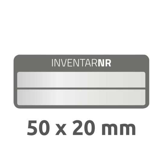 6921 4004182069219 Inventar-Etikett Aluminium schwarz 2 Felder 2 part