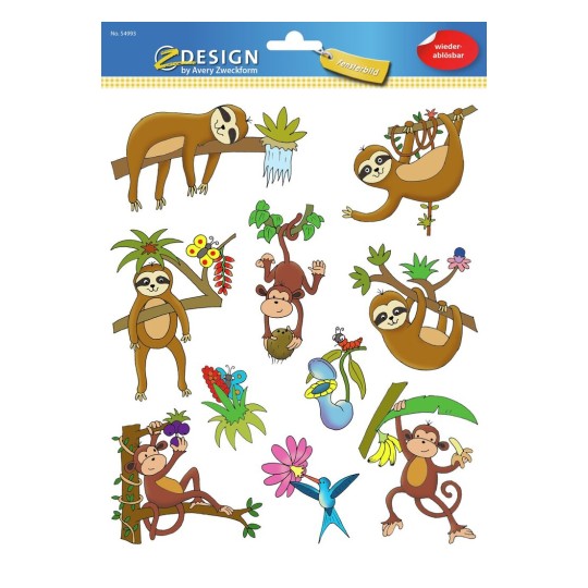 Avery Zweckform Etiketten Aufkleber Sticker Schmetterlinge bunt 42 Stück Deko