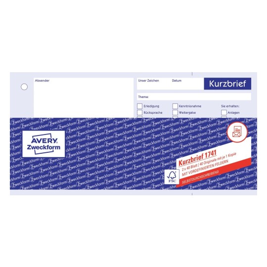 Kurzbrief | 1741 | Avery Zweckform