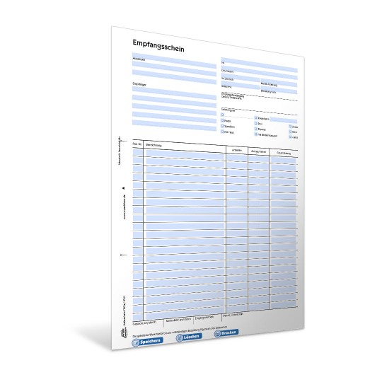 Lieferschein und Empfangsschein PDF Vorschau