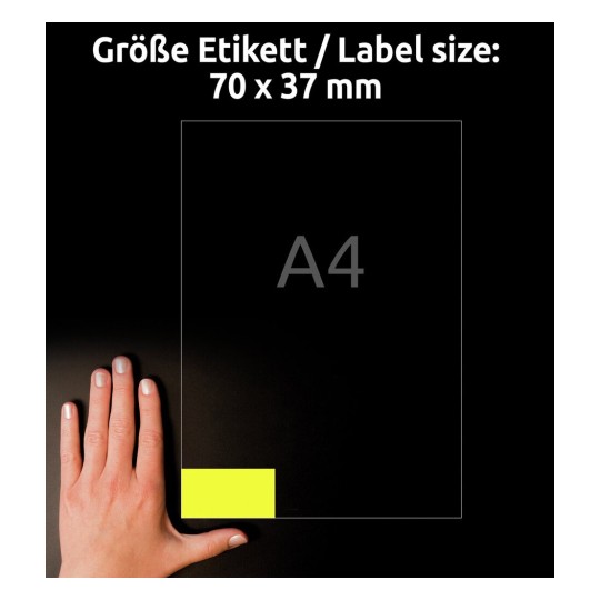 AVERY Zweckform wetterfeste Etiketten 70 x 37 mm gelb 480 Etiketten