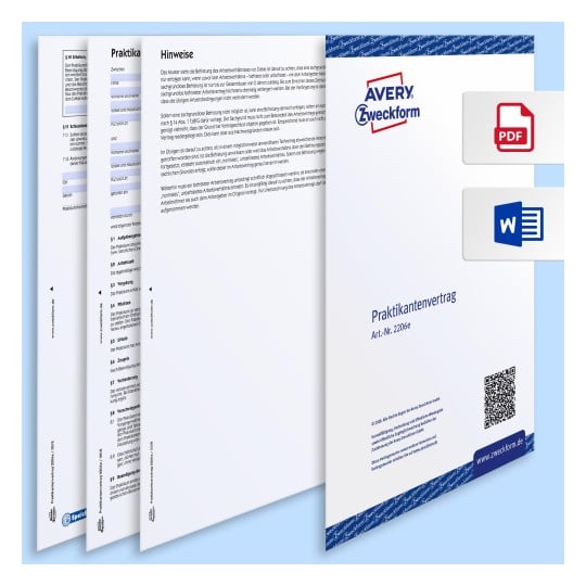 Praktikantenvertrag PDF und Word Vorschau
