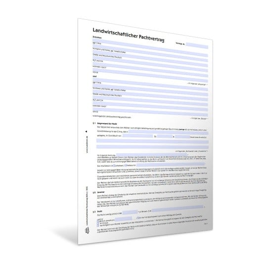 Landwirtschaftlicher Pachtvertrag zum Download | Avery Zweckform