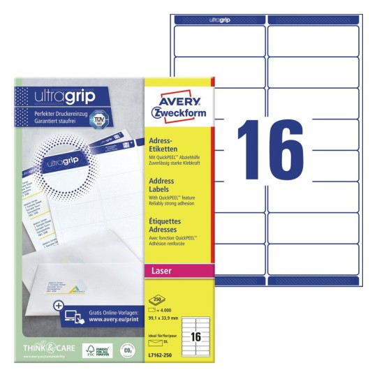 Adress-Etiketten | L7162-250 | Avery Zweckform