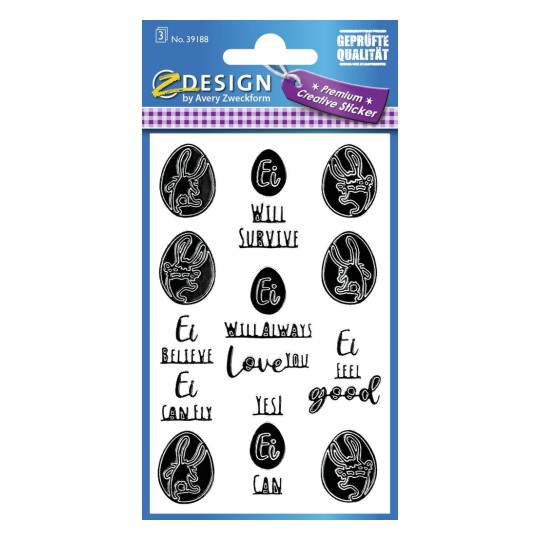 Oster Sticker Oster Spruche Schwarz 39188 Avery Zweckform